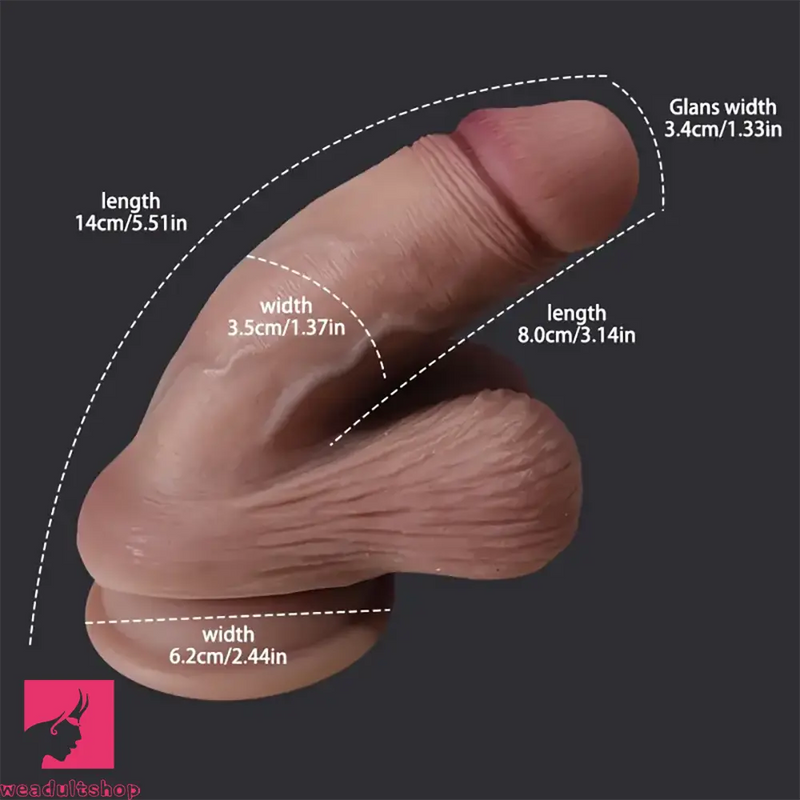 5.51in Soft Silicone Small Curved Lifelike Dildo For Female Vaginal Love