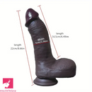 8.66in Ebony Real Large Silicone Soft Dildo For Hands-Free Play