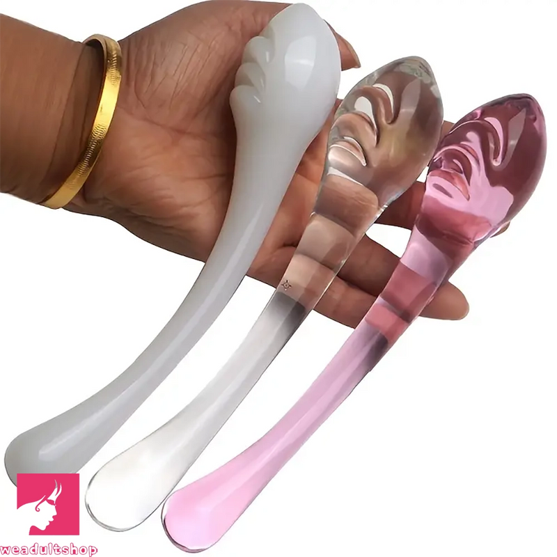 7.48in Durable Hygienic Glass Elegant Handheld Dildo For Adults Sex