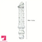 11.81in Glass Clear Big Double Headed Spiked Dildo With Butt Beads