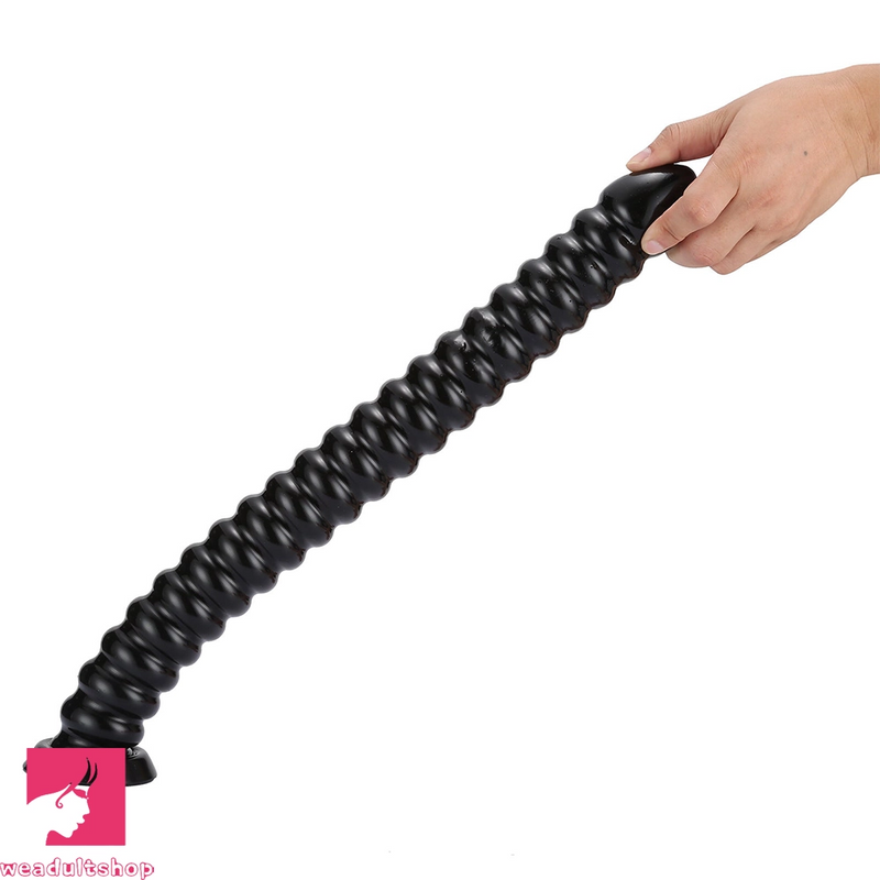 18.31in Extra Long PVC Huge Dildo Spiral Beads Anal Real Butt Plug