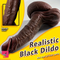 9.44in Soft Silicone Big Ebony Realistic Dildo For Women Sex Love