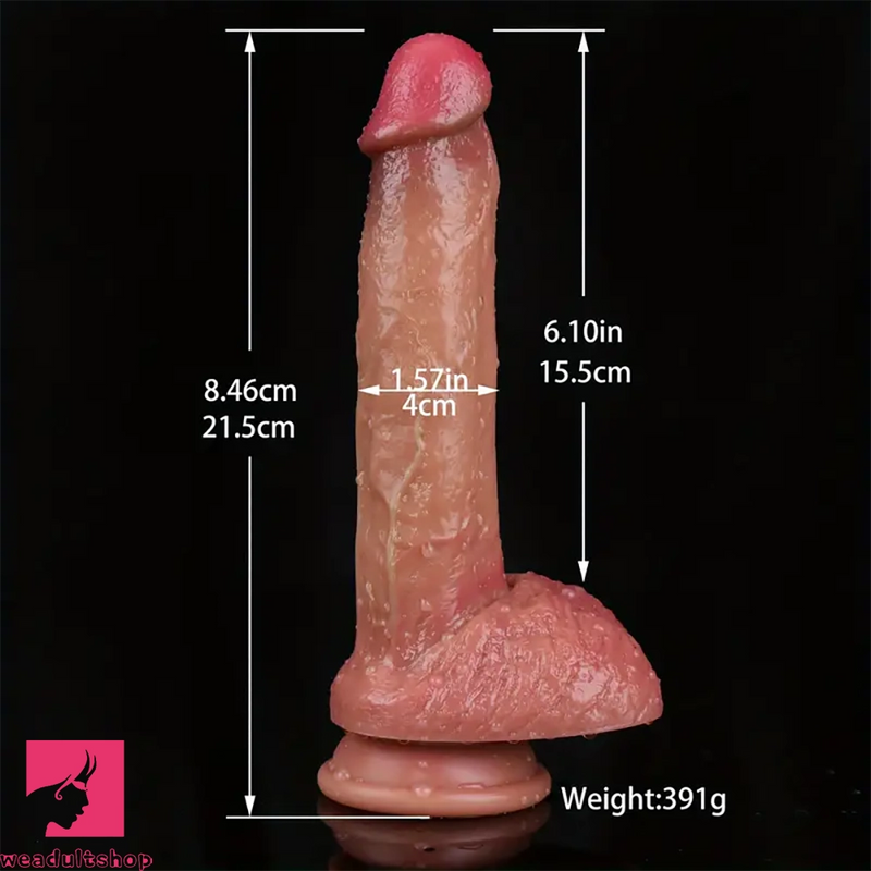 8.46in Realistic Soft Big Silicone Dildo Men Real Cock Masturbator