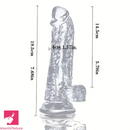 7.68in Clear Real Suction Cup Dildo For G-Spot Anal Stimulation Love