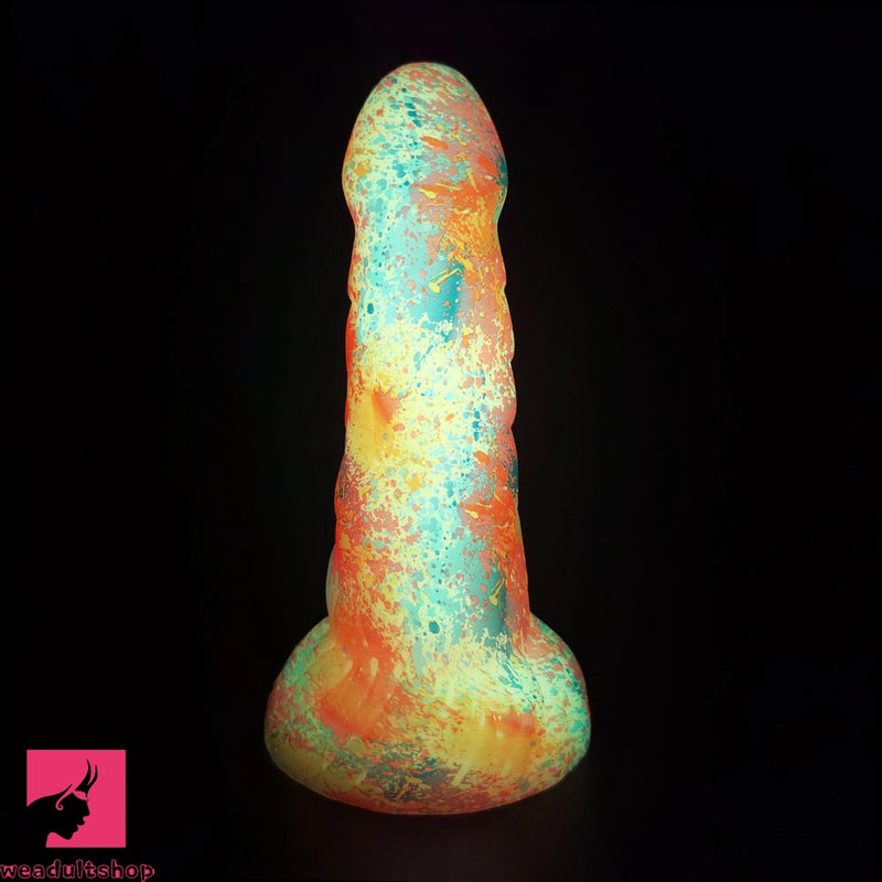 7.67in Big Girth Luminous Anal Pink Camo Silicone Female Dildo