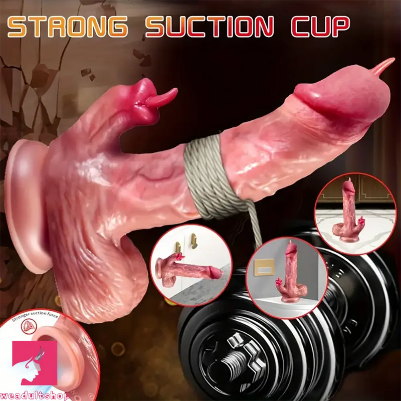 7.87in 4in1 Real Thrusting Intense Vibrating Heating Licking Dildo