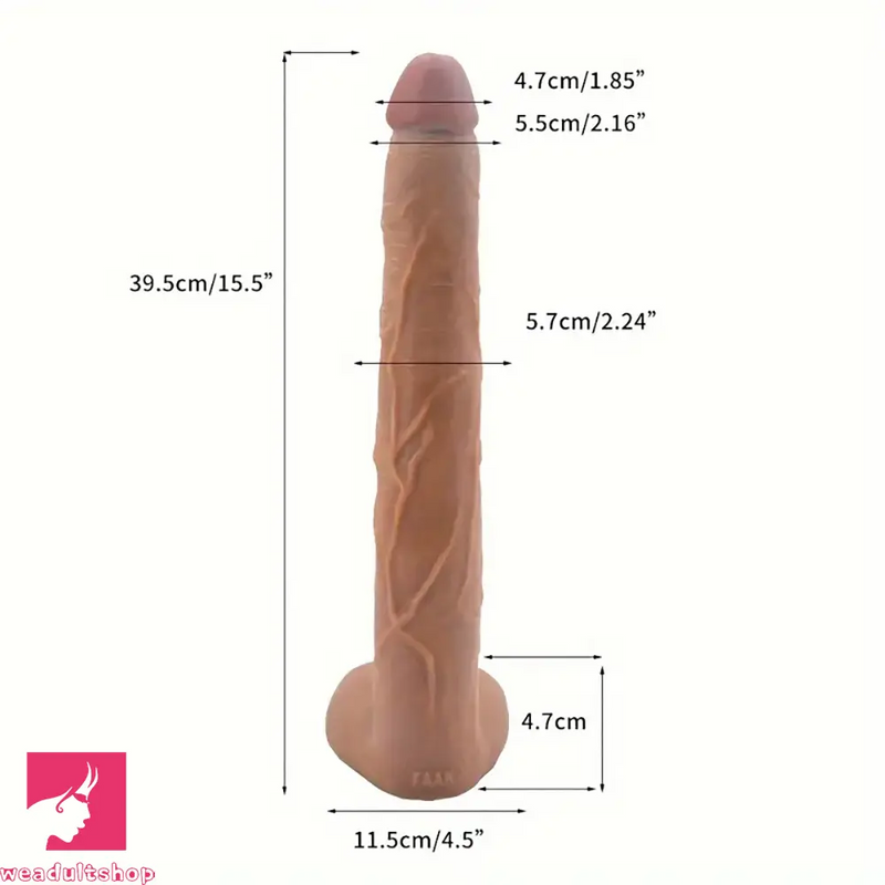 15.5in Big Long Real Dong Powerful Suction Cup Dildo For Real Sex