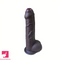 7.87in Ebony Real Uncut Silicone Soft G Spot Dildo For Hands-Free