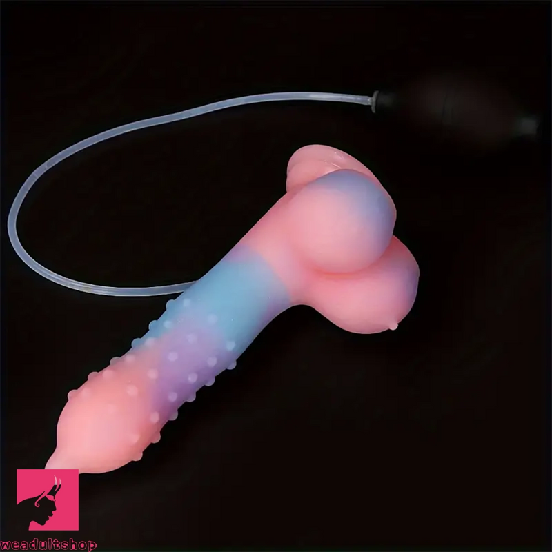 8.46in Silicone Spiked Luminous Water Spray Special Fantasy Dildo