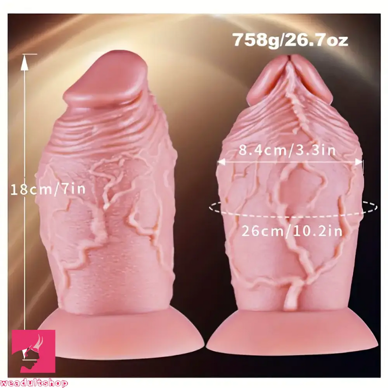 6.5in 7in Realistic Silicone Soft Thick Fat Massage Dildo With Real Veins