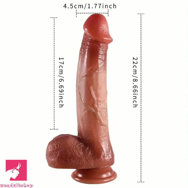 8.66in 4in1 Vibrating Heating Thrusting Rotation Lifelike Big Dildo