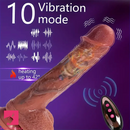 9in Soft Vibrating Thrusting Heating Big Lifelike Auto Electric Dildo