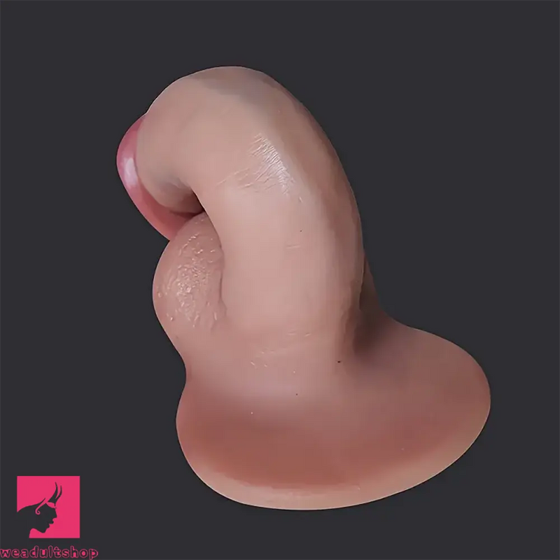 8.07in Big Curved Silicone Soft Real Dildo For Prostate Sex Pleasure