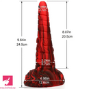 9.64in Large Silicone Unisex Red Tapered Soft Odd Anal Plug Dildo