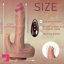 9in Real Thrusting Intense Vibrating Heating Auto Silicone Dildo