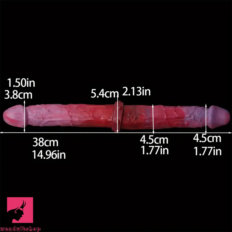 14.96in Realistic Silicone Dual-Headed Long Soft Big Young Dildo