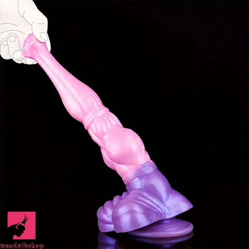 11.02in Horse Cock Big Knot Silicone Soft Dildo Massager Flirting Play