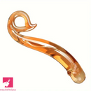 7.1in Handcrafted Glass Curved Anal Dildo For Couples Sex Women