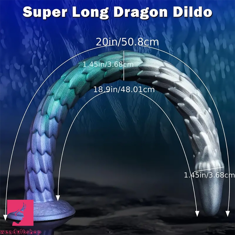 20in Super Huge Long Dragon Scale Silicone Soft Female Cock Dildo