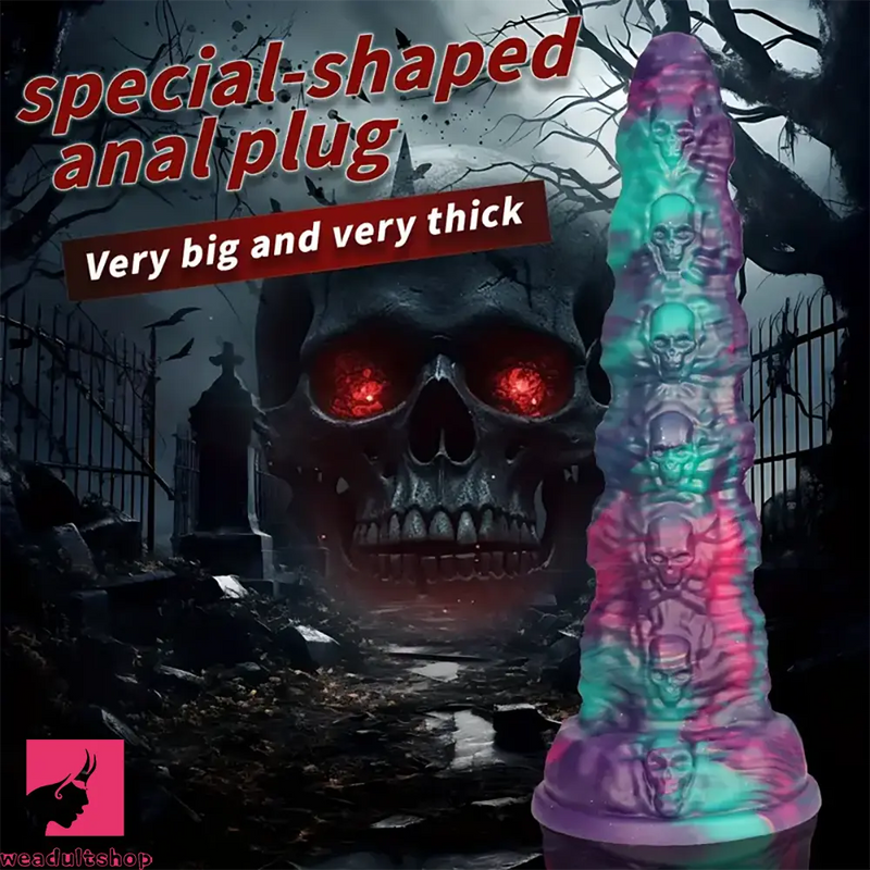 15.74in Giant Skull Silicone Soft Big Long Dildo Perfect Halloween Erotic