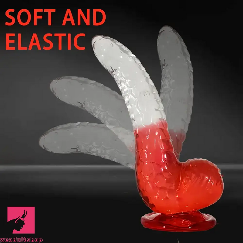 8.27in Soft Silicone Fantasy Gradient Jelly Dildo Masturbator Adult Toy