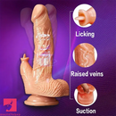 8.11in Vibrating Wireless App Controlled Big Dildo With Licking Tongue