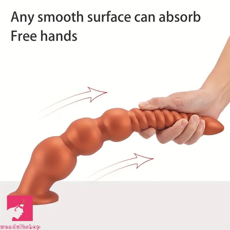 9.45in 11.4in 13.2in Big Silicone Soft Anal Plug Dildo With Butt Beads