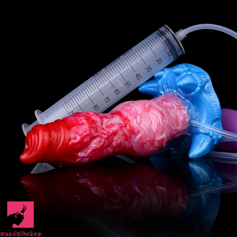 7.09in Inflatable Squirting Anal Silicone Soft Dildo For G-Spot Orgasm