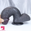 6.88in Realistic Ebony Silicone Soft Skin Dildo For Couple Sex Using