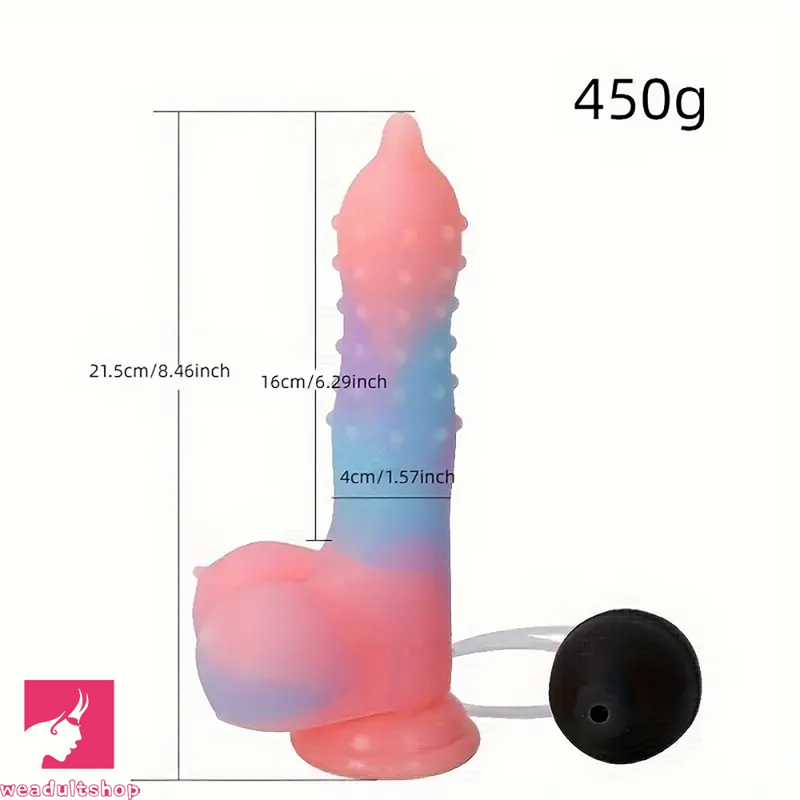 8.46in Silicone Spiked Luminous Water Spray Special Fantasy Dildo