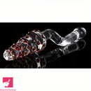 8.07in Glass Clear Spiked Big Double Sided Dildo For Clitoral Penis Sex