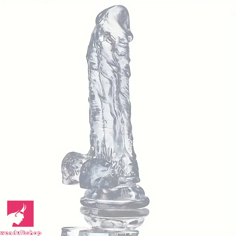 7.68in Clear Real Suction Cup Dildo For G-Spot Anal Stimulation Love