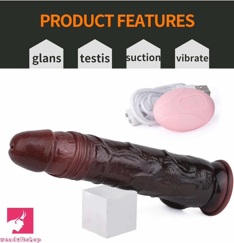 9.45in Thrusting Remote Control Vibrating Automatic Large Soft Dildo