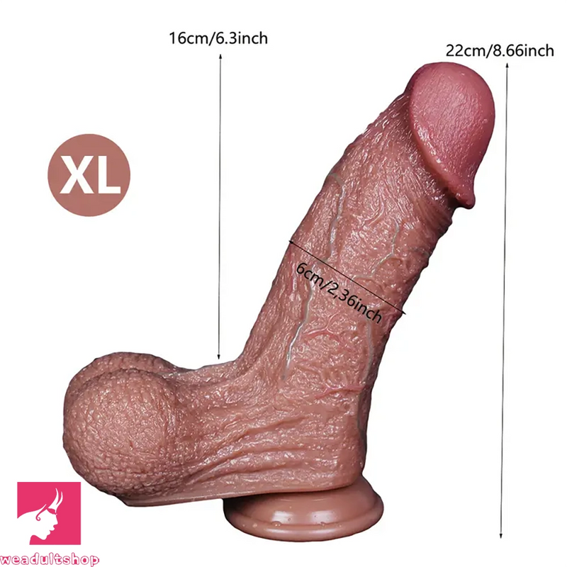 6.69in 8.66in Realistic Simulation Soft Silicone Dildo Women Sex Love