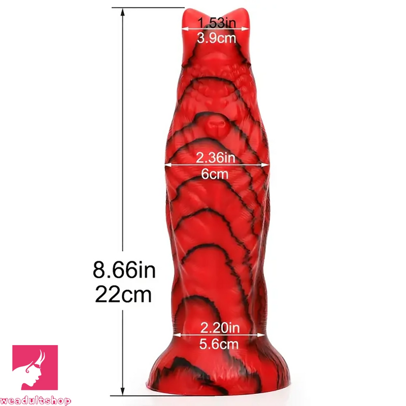 8.66in Monster Cat Ears Silicone Animal Big Soft Cock Fantasy Dildo