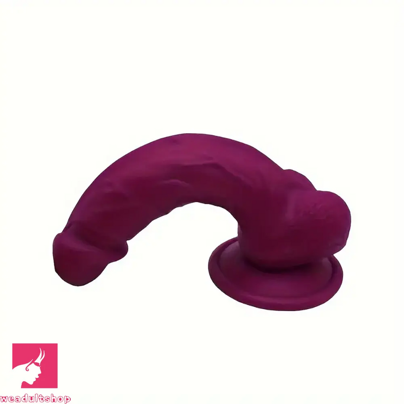 7.28in Lifelike Curved Beginner Dildo Toy For G-Spot Clit Masturbation