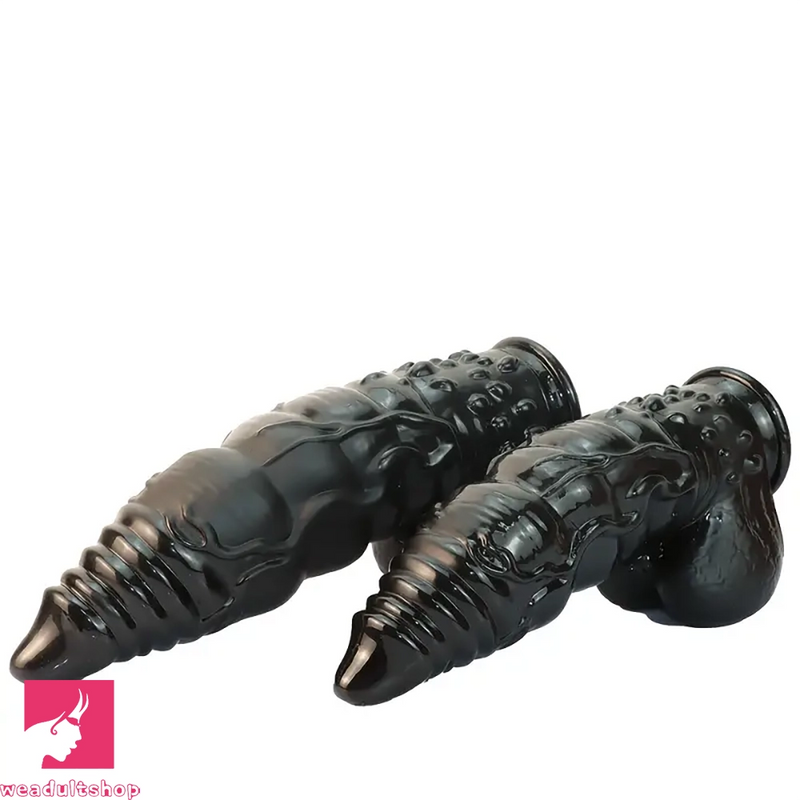 10.2in 11.8in Fantasy Sharp Head Huge Black Thick Dildo For Adults