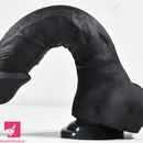 9.4in Realistic Texture Solid Black Silicone Soft Big Dildo For Vagina