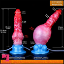 9.37in Fantasy Animal Inflatable Dog Knot Silicone Soft Cock Dildo