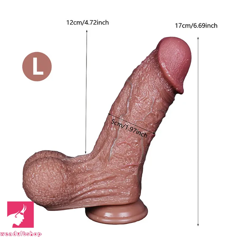 6.69in 8.66in Realistic Simulation Soft Silicone Dildo Women Sex Love