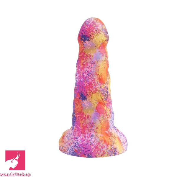 7.67in Big Girth Luminous Anal Pink Camo Silicone Female Dildo