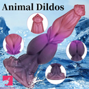 9.25in Fantasy Animal Shaped Knot Monster Silicone Cock Dog Dildo