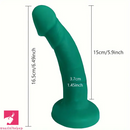 6.49in Soft Silicone Green Curved Shaft Real Dildo For G-Spot Stroker