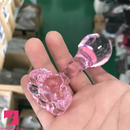 4.1in Small BDSM Glass Flower Bottom Dildo For Women Men Adult Toy