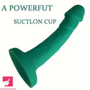 6.49in Soft Silicone Green Curved Shaft Real Dildo For G-Spot Stroker