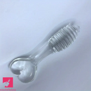 5.11in Glass Spiral Sharp Head Dildo With Heart Base Love Adult Toy