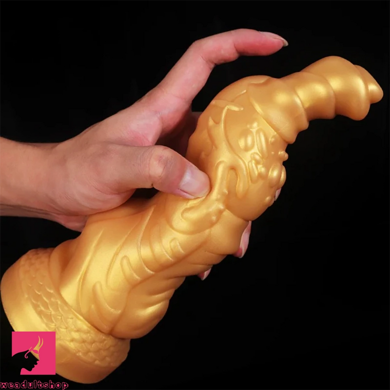 7.75in Monster Golden Dragon Fantasy Dildo For Women Sex Toy