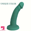 6.49in Soft Silicone Green Curved Shaft Real Dildo For G-Spot Stroker