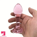 4.1in Small BDSM Glass Flower Bottom Dildo For Women Men Adult Toy