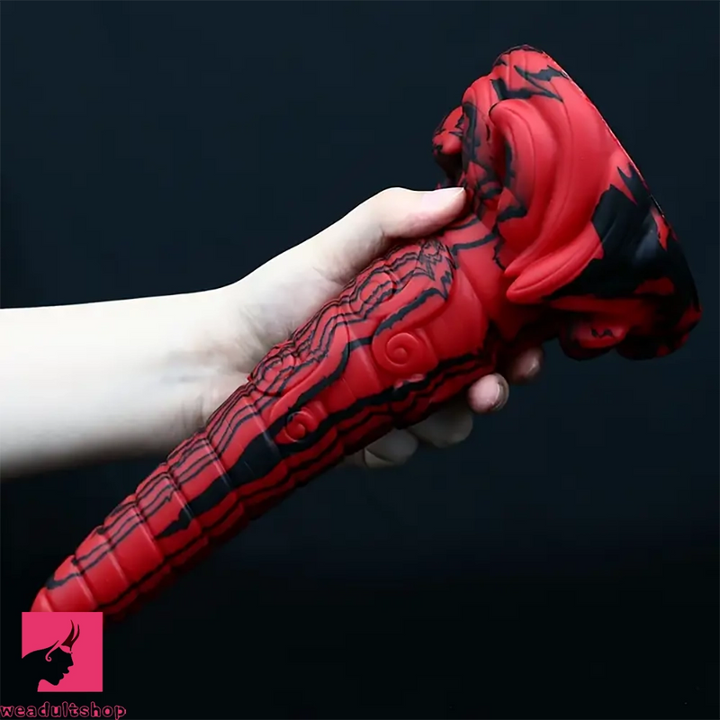 9.64in Large Silicone Unisex Red Tapered Soft Odd Anal Plug Dildo